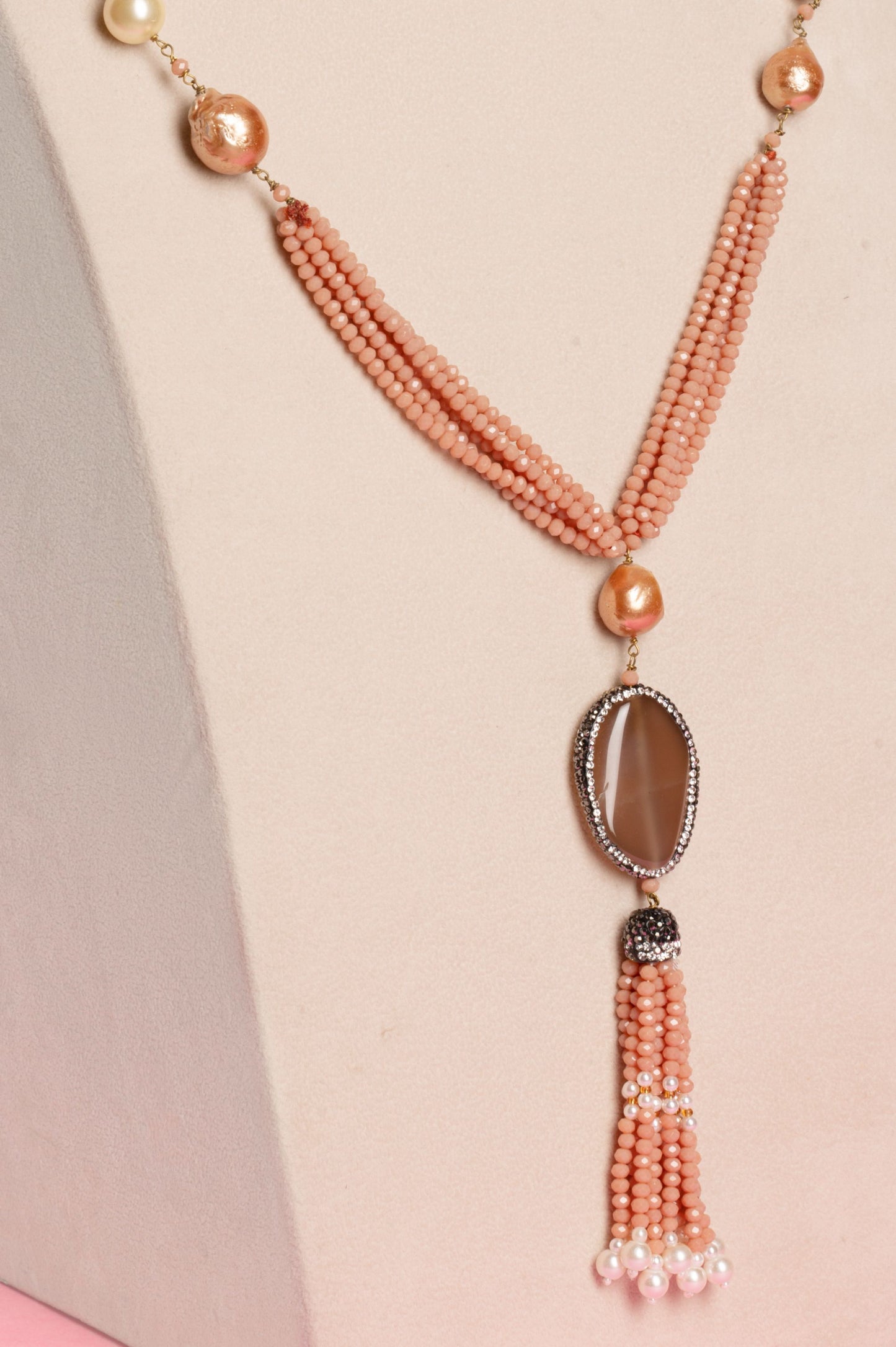 Peach Baroque with Golden Pearls