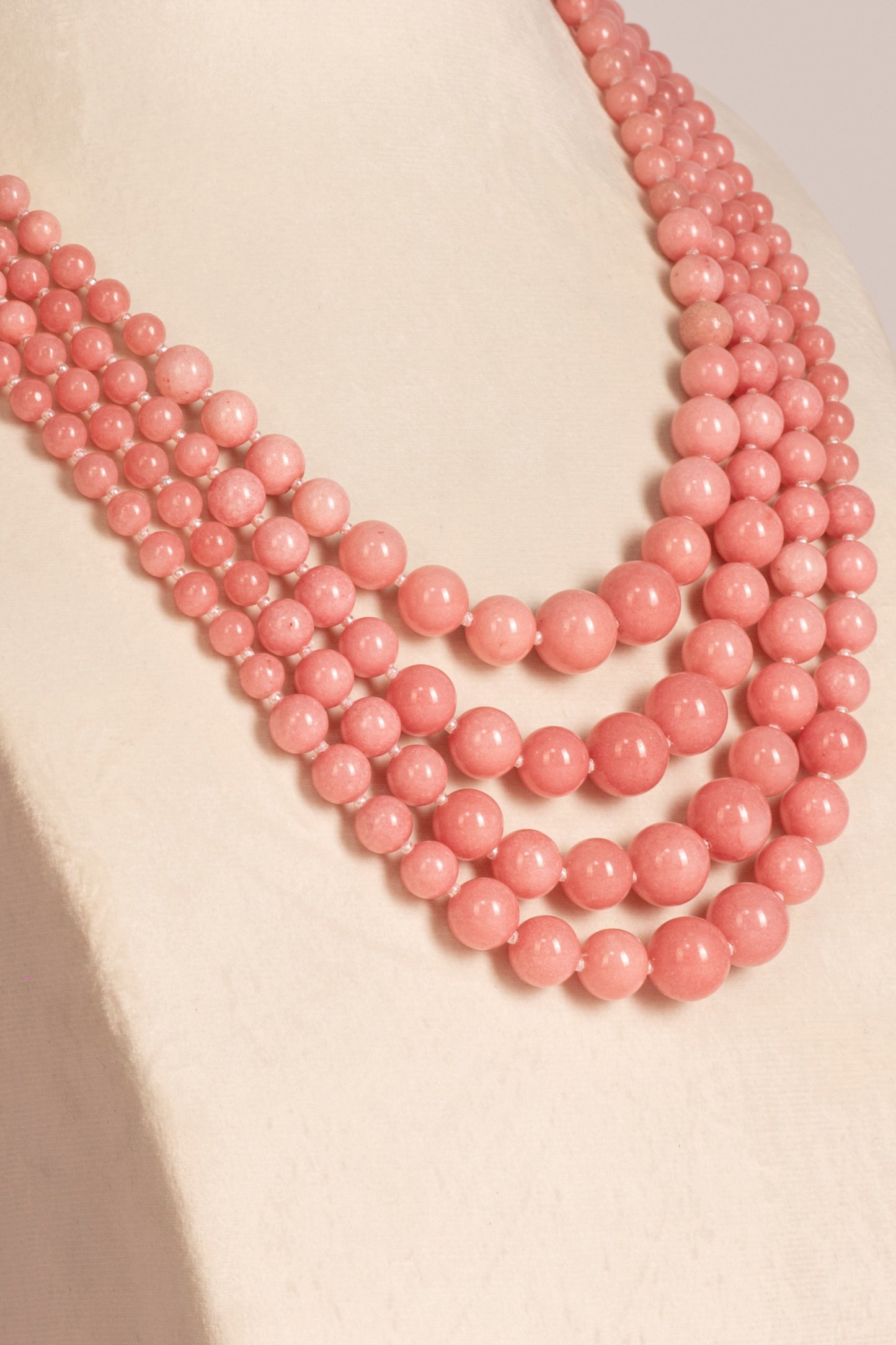 Four-layered Pearl Necklace - Pink