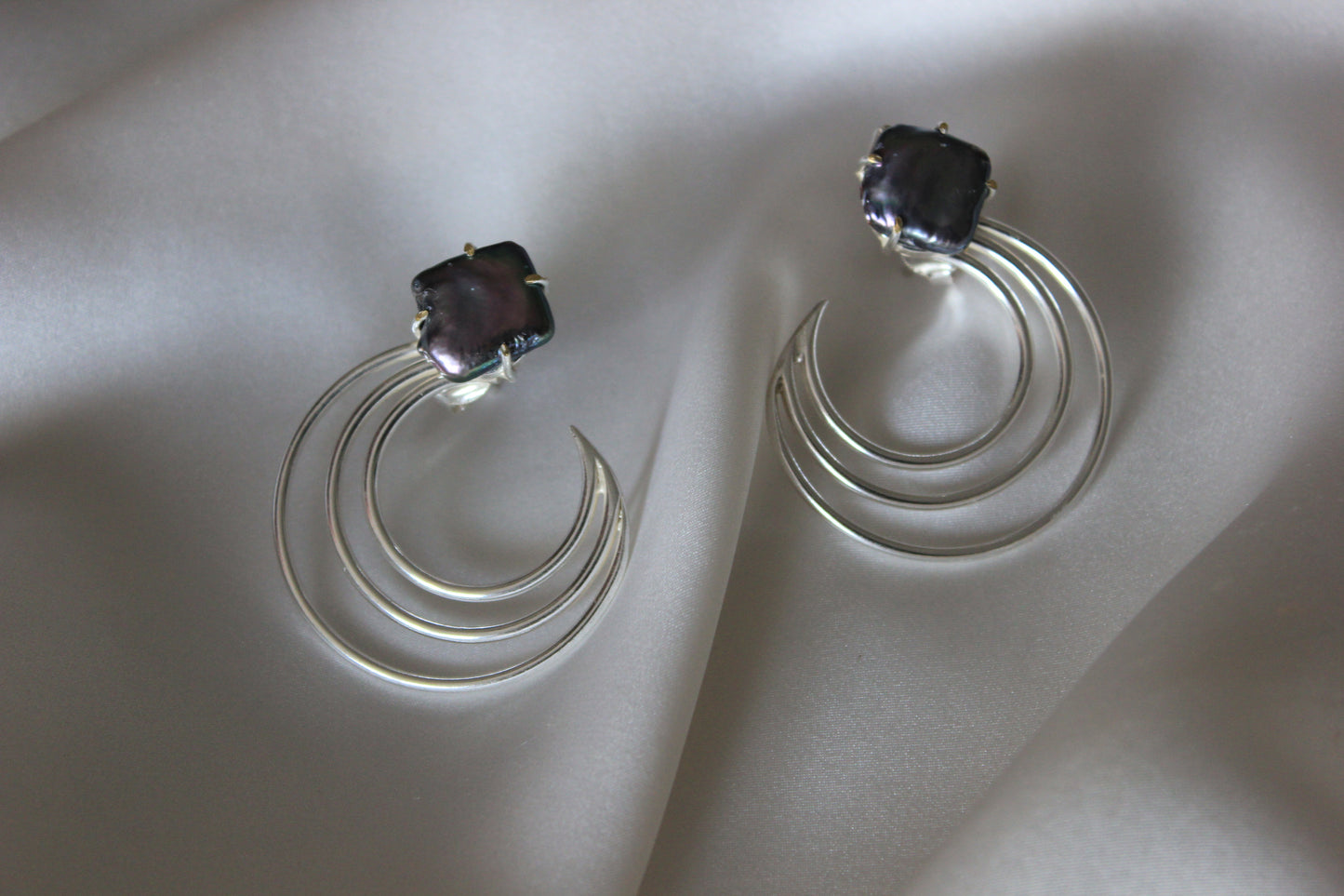 Melody Circle Earrings - Silver