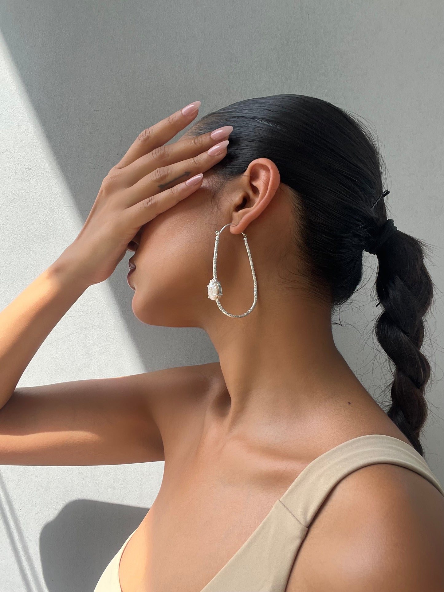 Mia hoops in oval - Silver