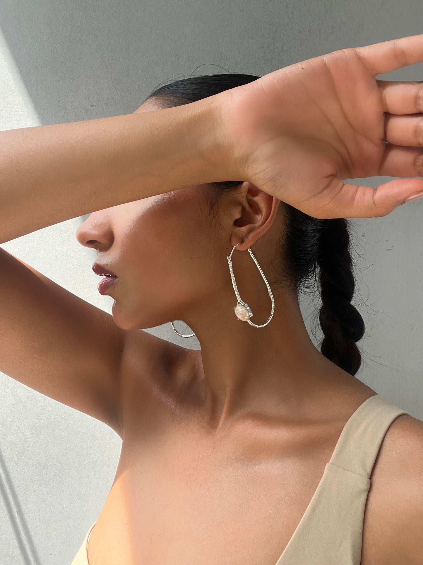 Mia hoops in oval - Silver