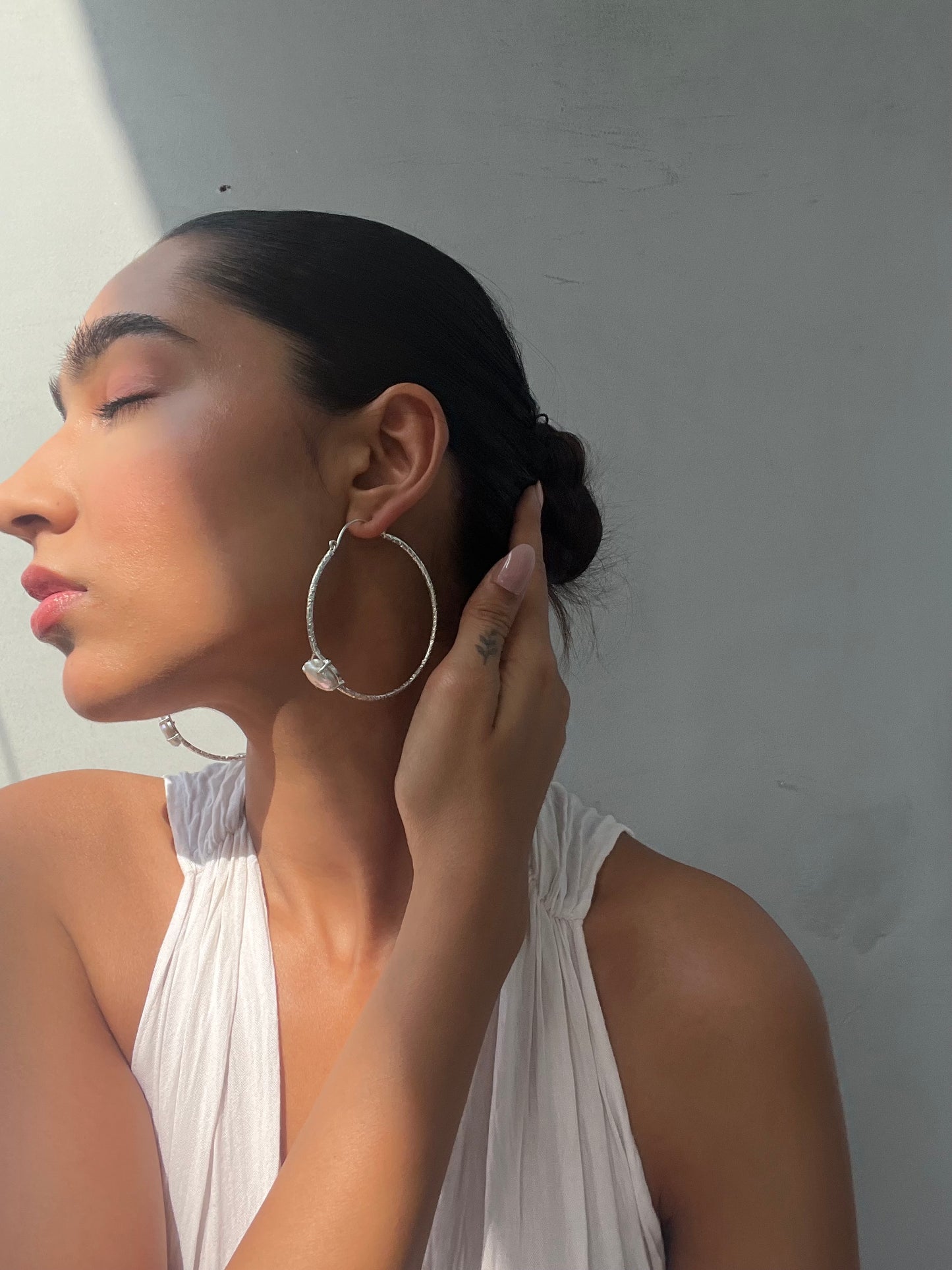 Elsa hoops in round - Silver