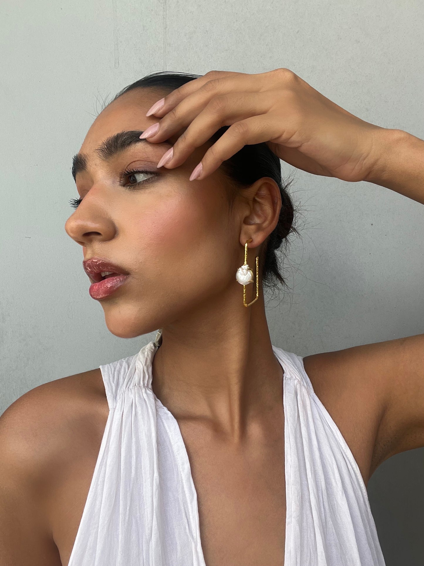 Square hoops with baroque (gold)