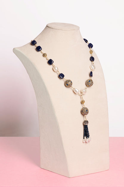 Blue Onyx With Polki Marcasite