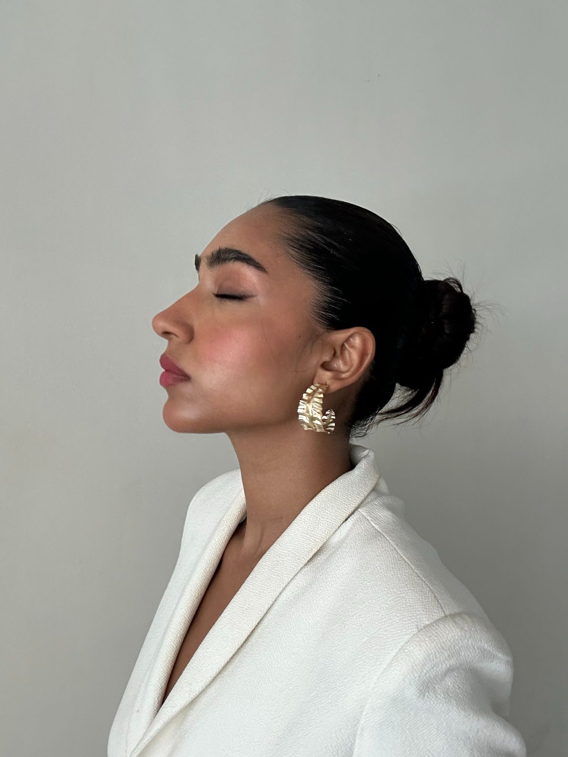 Ikai Textured Leaf Earrings