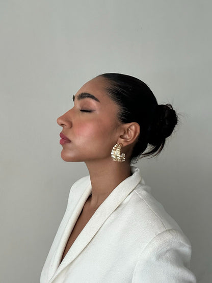 Ikai Textured Leaf Earrings