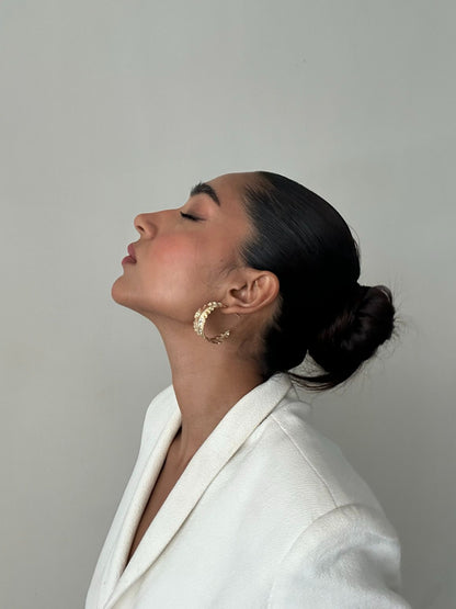 Ikai Textured Leaf Earrings