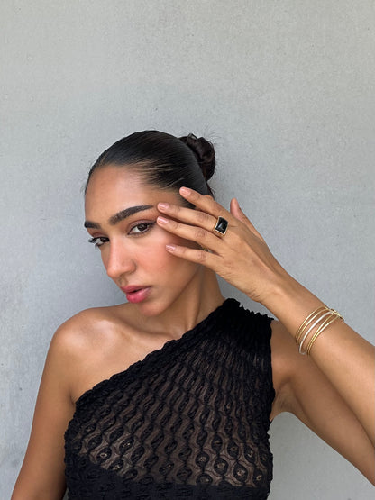 Luna - Black Stone Ring