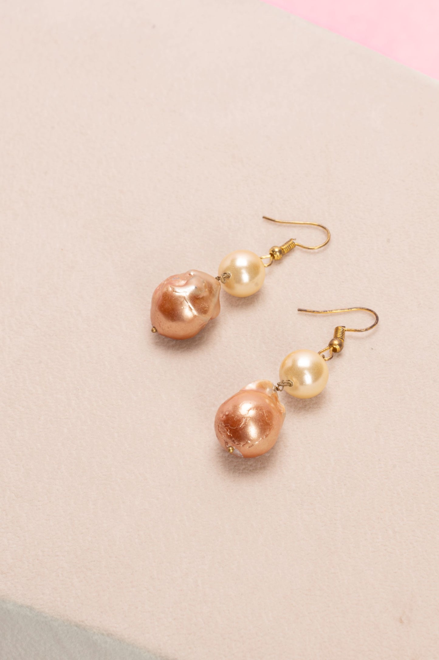 Peach Baroque with Golden Pearls