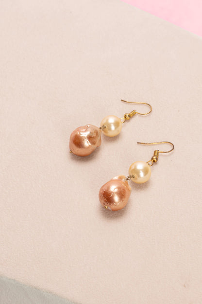 Peach Baroque with Golden Pearls