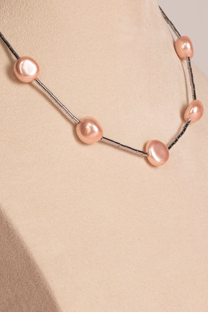 Baroque Pearl Necklace - Pink
