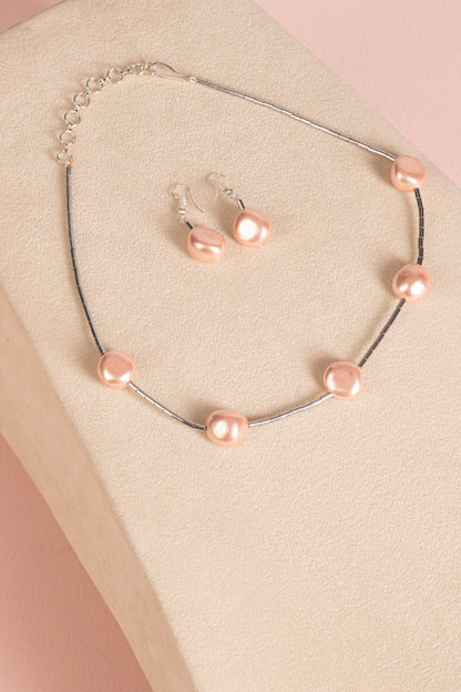 Baroque Pearl Necklace - Pink