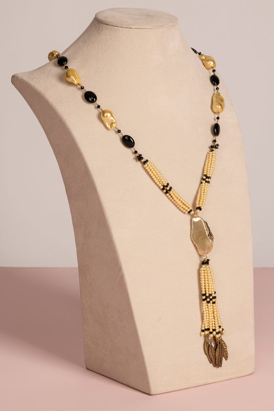 Black Onyx and White Pearls