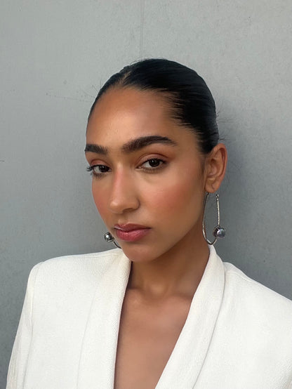 Mia hoops in oval - Oxidised